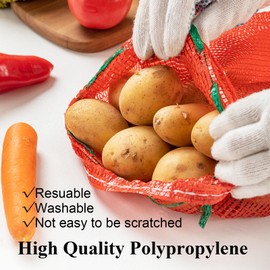 AYZTKUX 50 Pack Onion Bags Mesh, 10 lb 11” x 20” Potato Bags for Storage, Breathable Mesh Produce Bag with Drawstring, Reusable Onion Vegetable Storage Bag