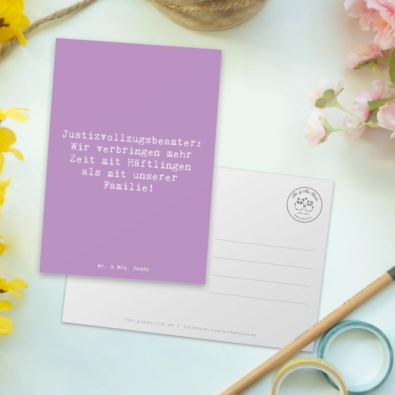 Mr. & Mrs. Panda Postcard Saying Justizvollzugsbeamter: Wir verbringen mehr