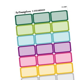 Half Box Stickers, Kitchen Labels, Planner Stickers, Functional Planner Stickers, Planner Labels, 21 Stickers, 1.5" in length, Multicolor