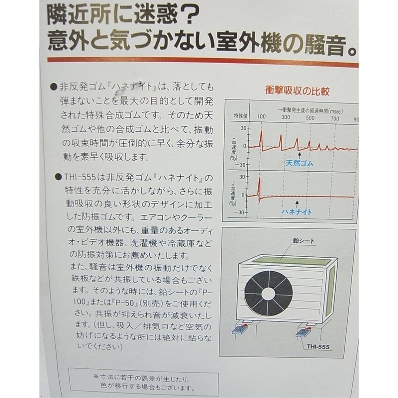 Tokyo Soundproofing Anti-Vibration Rubber for Outdoor Units THI-555