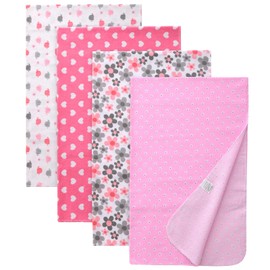 Gina Era Cotton Flannel Receiving Blankets Baby 4 Pcs, Baby Swaddle Blankets, Baby Flannel Blanket 30 X 40 Inch for Boy Girl (Style-5)