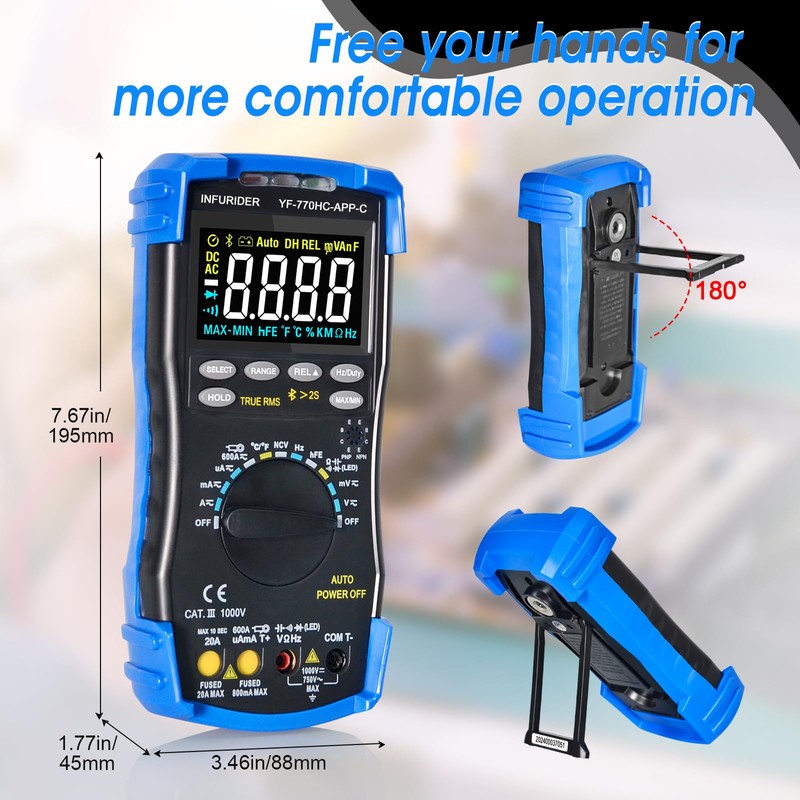 Digital Multimeter, Voltage Meter for AC/DC Voltage Current, Current Meter