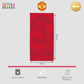 Manchester United FC Officially Licenced Towel | Super Soft Feel, Goal Design | Perfect The Home, Bath, Beach & Swimming Pool | One Size 80cm x 160cm | 340gsm 100% Cotton
