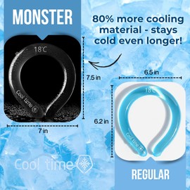 Extra Large Neck Cooling Tube for Heat Relief | Reusable Cooling Neck Ring | Wearable ice Pack for hot Weather | Ice wrap for Sports and Hiking | Personal Cooler for Temperature Regulation (Monster)