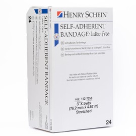 Henry Schein Premium Self-Adherent Elastic Bandage Wrap – 3" x 5 Yards, Tan – Box of 24 Rolls – Flexible, Latex-Free, Non-Sterile Medical Wrap for Compression & Wound Support