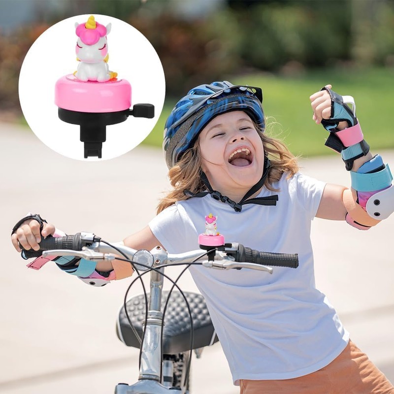 GROVBLE Bicycle Bell Children Girls Bicycle Bell Unicorn Adjustable Size