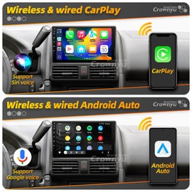 Crownyu for CRV 2002-2006 Radio Compatible with Wirelessly Carplay Android Auto Upgrade Android Car Stereo Bluetooth Navigation GPS Touchscreen FM WiFi Multimedia Player Backup Camera Head Unit