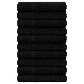Brandsseller Set of 10 Flannels, Guest Hand Towels, Rice Grain Look for Bath / Household 30 x 30 cm, 100% Cotton, 470 g/m²