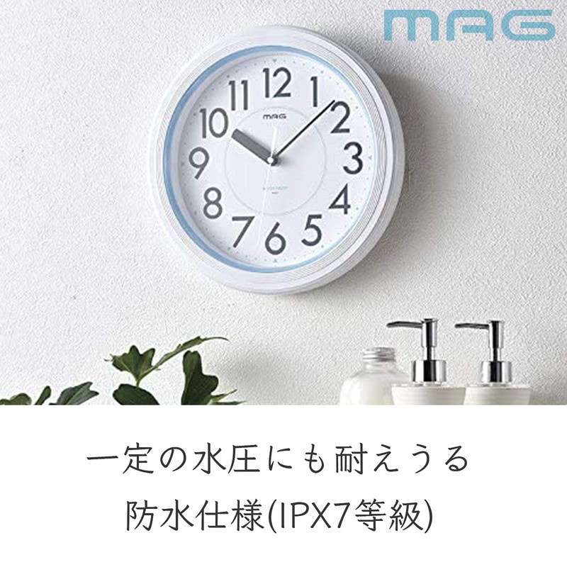 MAG(マグ) 掛け時計 防水 防塵 アナログ アクアガード IP67 ホワイト W-662WH-Z