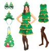EQTGI 5Pcs Christmas Tree Costume for Women Christmas Tree Dress