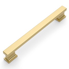 Amerdeco 10 Pack Brushed Gold Cabinet Pulls 6.3 Inch(160mm) Hole Center Drawer Pulls Cabinet Hardware Kitchen Cabinet Handles for Bathroom Dresser Pulls ZH00013