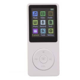 MP4 Player 1.8 Inch LCD Digital Player, Thin MP3 MP4 Player Support 32GMemory Card Portable Digital Player Video for Sports Travel (White)