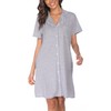 Vlazom Women Soft Nighties V-Neck Button Down Nightdress Classic Boyfriend