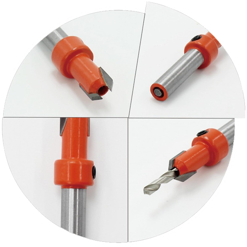 HSS Countersink Drill Bit 3mm, Red 8mm Round Shank Woodworking