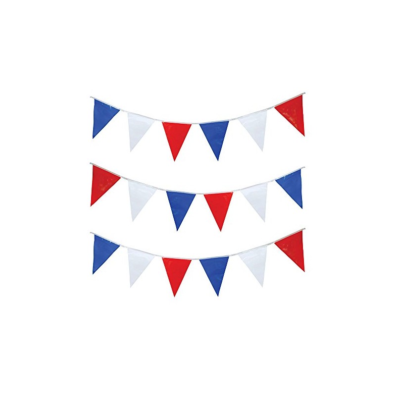 Bristol Novelty PG007 Triangle Bunting, Red/White/Blue, One Size