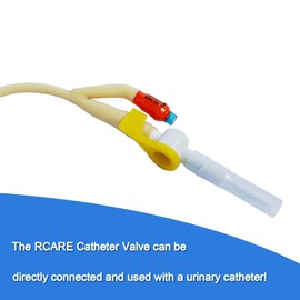RCARE Catheter Valves (Pack of 6), Sterile Urine Drainage Bag Valve, Alternative to Leg Bags and Night Bag