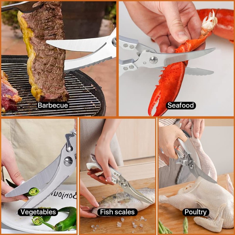 Kitchen Scissors Cooking Scissors Multi-functional Rust Resistant Cooking Scissors Stainless