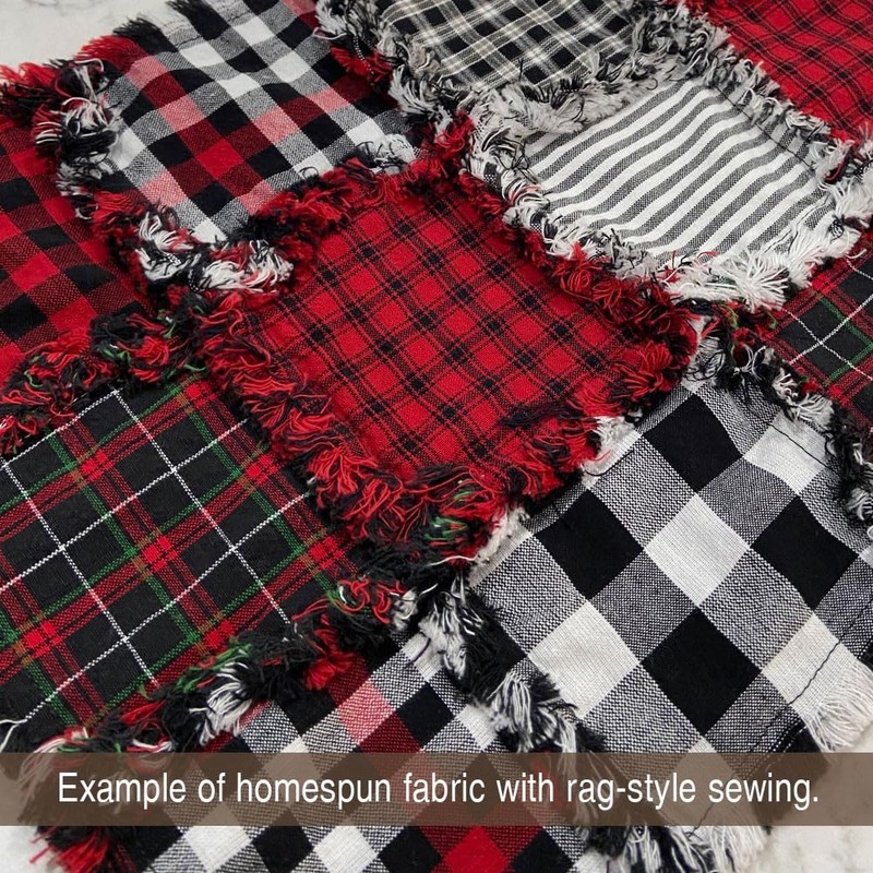 Set of 4 Fat Quarters, Lodge Red & Black Assorted