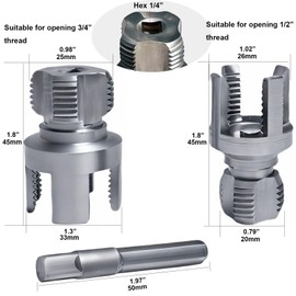 Integrated Internal & External Pipe Threading Tool, Electric Drill Compatible, 1/2" & 3/4" Pipe Sizes, PVC Pipe Thread Repair-Chasing & Restoring, Thread Trimming and Angle Bolt Repair Tool