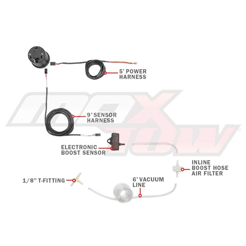 MaxTow Double Vision 30 PSI Turbo Boost / Vacuum Gauge