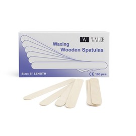 Walee Professional Salon Quality Disposable Wooden Spatulas for Waxing, Hygenic and Suitable for Warm and Hot Waxes, Pack of 100, Size 6" Length