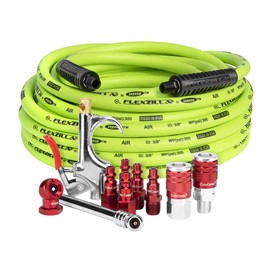 Legacy Flexzilla HFZCLB11D 3/8" x 50' Air Compressor Hose 11 pc Coupler Plug Blow Gun Kit