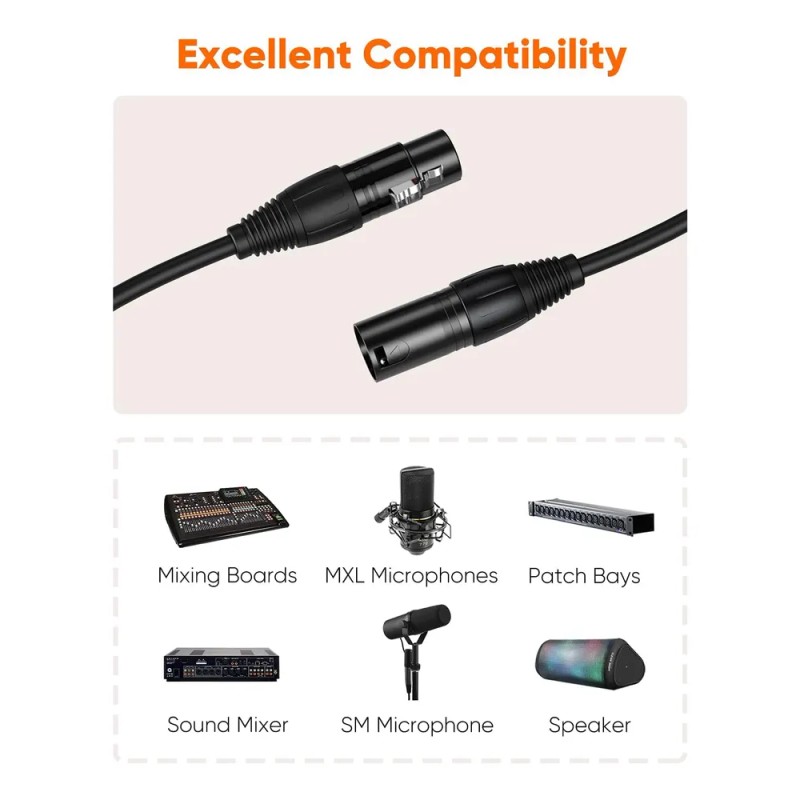 Cable Xlr 10 Metros Balanceado Profesional Markimton 6 Pzas