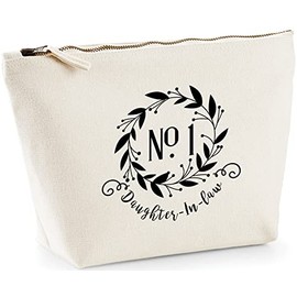 Hippowarehouse Number One DaughterInLaw Floral Wreath printed make up cosmetic wash bag 18x19x9cm