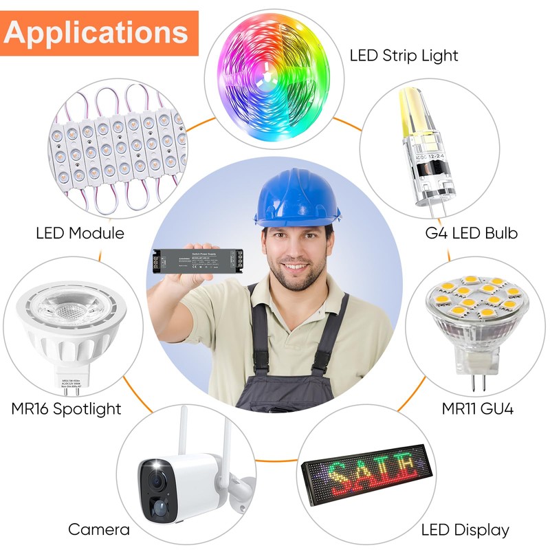 Karyoosi 24V 200W LED Driver, LED Power Supply 8.3A, Transformer