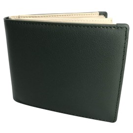PHLOX Wallet, Bi - Fold, Genuine Cowhide Leather, Box - style Change Holder, Clear Holder Included, 12 Card Slots, Men's, Women's, Popular, Box Included - green -
