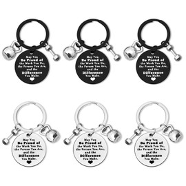 6Pcs Fitness Instructor Thank You Keychain Appreciation Gifts for Fitness Trainer Workout Coach Personal Trainer Bodybuilder Gym Inspirational Gifts for Fitness Lovers Coworker Going Away Gifts
