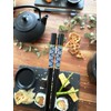 Kitchen Hero 2 Pairs of Wooden Chinese Chopsticks, Black and