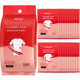 Etenpo 100pcs Stain Remover Wipe Individually Packaged Wipes Stain Remover for Clothes, Shoes and Sheets (5 pack of 100 wipes)