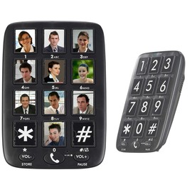 simvalley Communications Senior Telephone: Landline Telephone with 12 Photo Quick Dial Buttons, Hands-Free Calling (Senior Phone Landline, Large Button Telephone, Landline Phone for Dementia Sufferers)