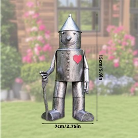 Xheanyu Tin Man Garden Ornament, Tall Tins Woodsman Statue, Garden Sculptures & Statues, Metal Gardens Ornaments, for Outdoor Sculptures, Gardens Decor, Tin Man Yard Art, Yard Decorations