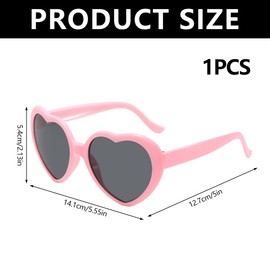 CutitiUU Red Vintage Sunglasses Retro Heart Shaped Sunglasses for Women Women Cat Eye Ladies UV400 Protection for Travel Photoshoot Summer Pool Beach Party (Pink)