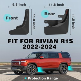 BestEvMod Mud Flaps Splash Guards Compatible with Rivian R1S 2022 2023 2024 2025 Accessories Splash Fender Winter Vehicle Sediment Dirt Protection Mudflaps Set of 4 No Need to Drill Holes