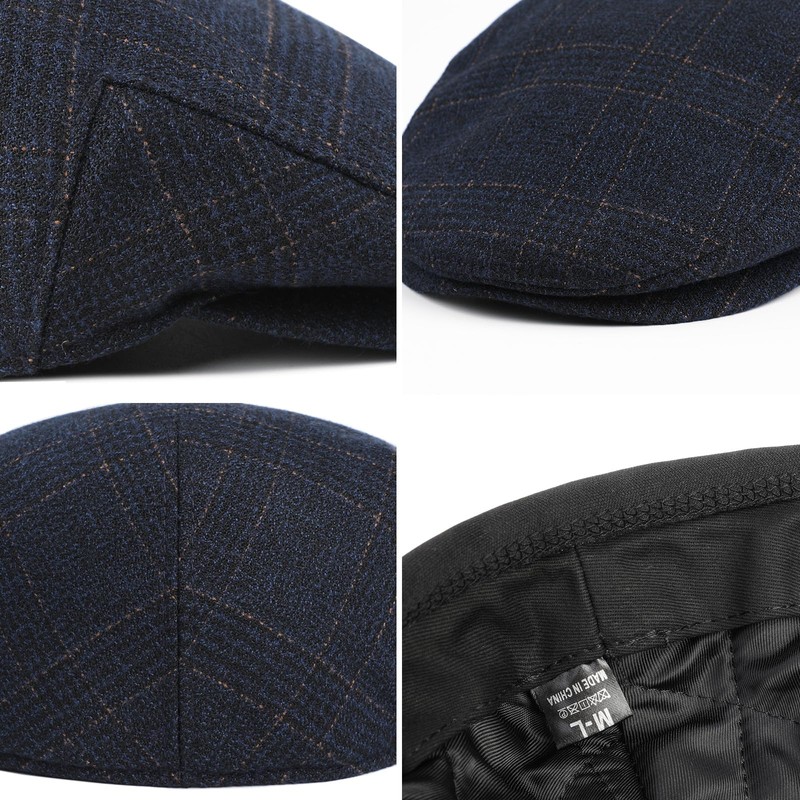Wantonfy Beret Cap Men's Flat Cap Peaked Cap Gatsby Peaked
