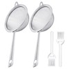 2 Tea Strainers, 2 Small Cleaning Brushes, Fine Mesh Tea
