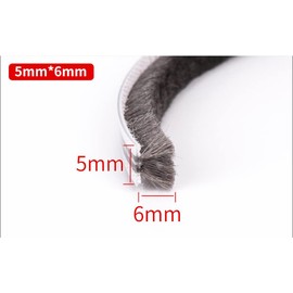 Zjclx 5m (16feet) Brush Weather Striping Card-Slot Seal Strip Pile Weatherstrip Door Sweep Brush for Door Window (5mm x 6mm (3/16" 1/4"), Gray)