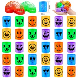 Irnushka 30 Pcs Mini Spring Party Favors for Kids, Mini Plastic Coil Spring Toy Goodie Bags Stuffers for Birthday Party, Classroom Prizes Kids Prizes, Small Bulk Toys Gifts