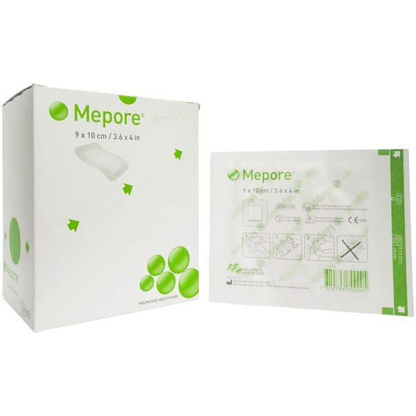 Mepore Self-Adhesive Absorbent Dressing- 3.6" x 4" 9 x 10 cm