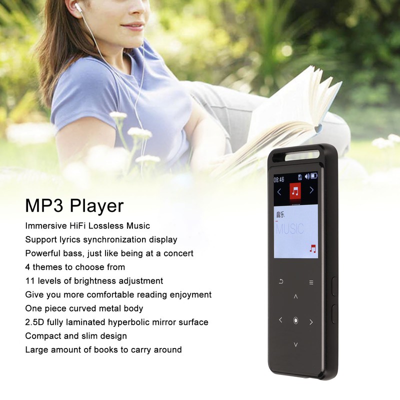 MP3 Player Bluetooth 5.0 HiFi Lossless Touch Control Recording Music