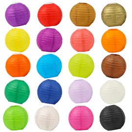 Paper Lanterns, Set of 30 Colors, 30 Pieces, Diameter 5.9 inches (15 cm), Colorful Obon Lanterns, For Summer Festival Event Decoration, Party/Event/Festival/Tavern/Birthday/Wedding/Opening/DIY