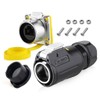 RJ45 Waterproof Connector, IP67 Industrial Ethernet Jack with Plug Dust