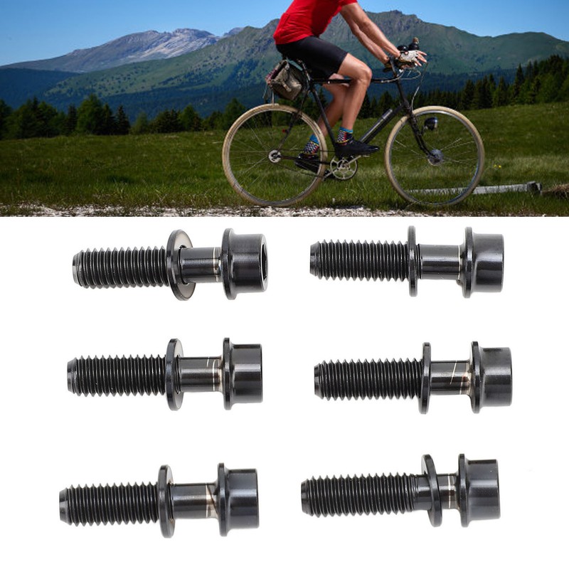 6Pcs Bike Screws Bolts Set Mountain Bicycle Handlebar Stem Ti