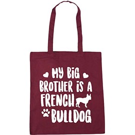 Hippowarehouse My big brother is a French Bulldog Tote Shopping Gym Beach Bag 42cm x38cm, 10 litres