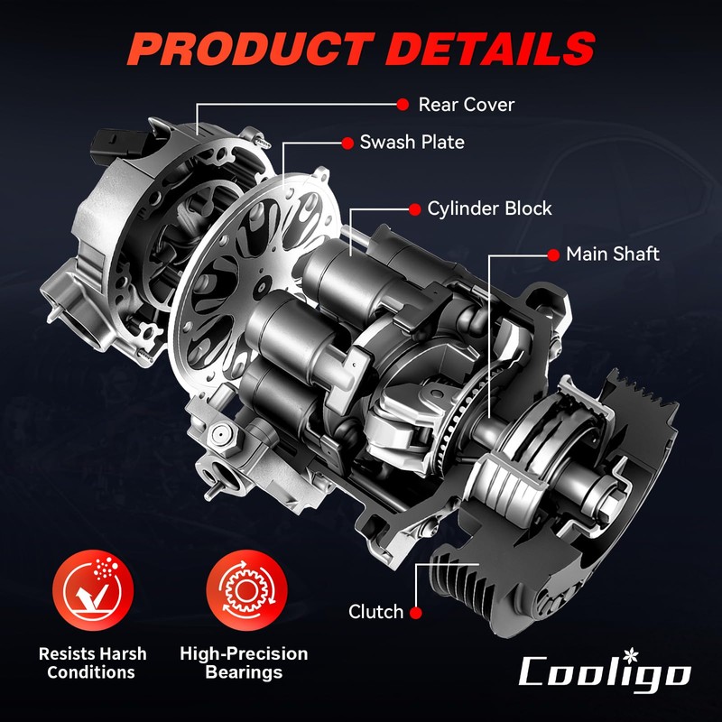 A/C Compressor with Clutch Fits for Dodge Caliber 2009-2012,Compatible with