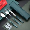 Huture Stainless Steel Cutlery Set Fork Spoon Chopsticks with Case