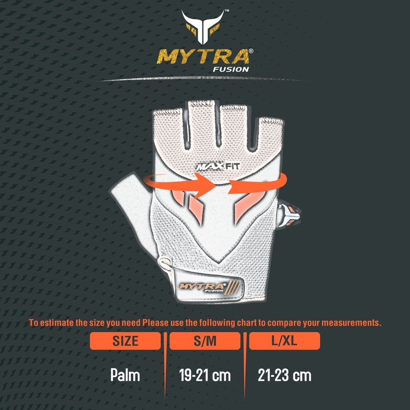 Mytra Fusion Fitness Weight lifting,Gym Gloves (Grey/Black, S/M)
